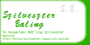 szilveszter baling business card